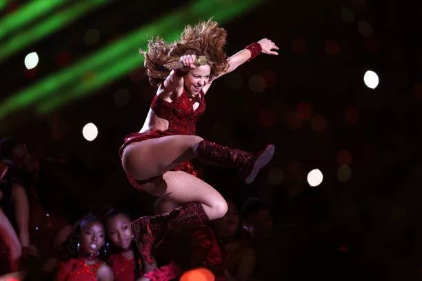 Colombian singer Shakira performs during the Pepsi Super Bowl LIV Halftime Show at Hard Rock Stadium on February 02, 2020 in Miami, Florida.